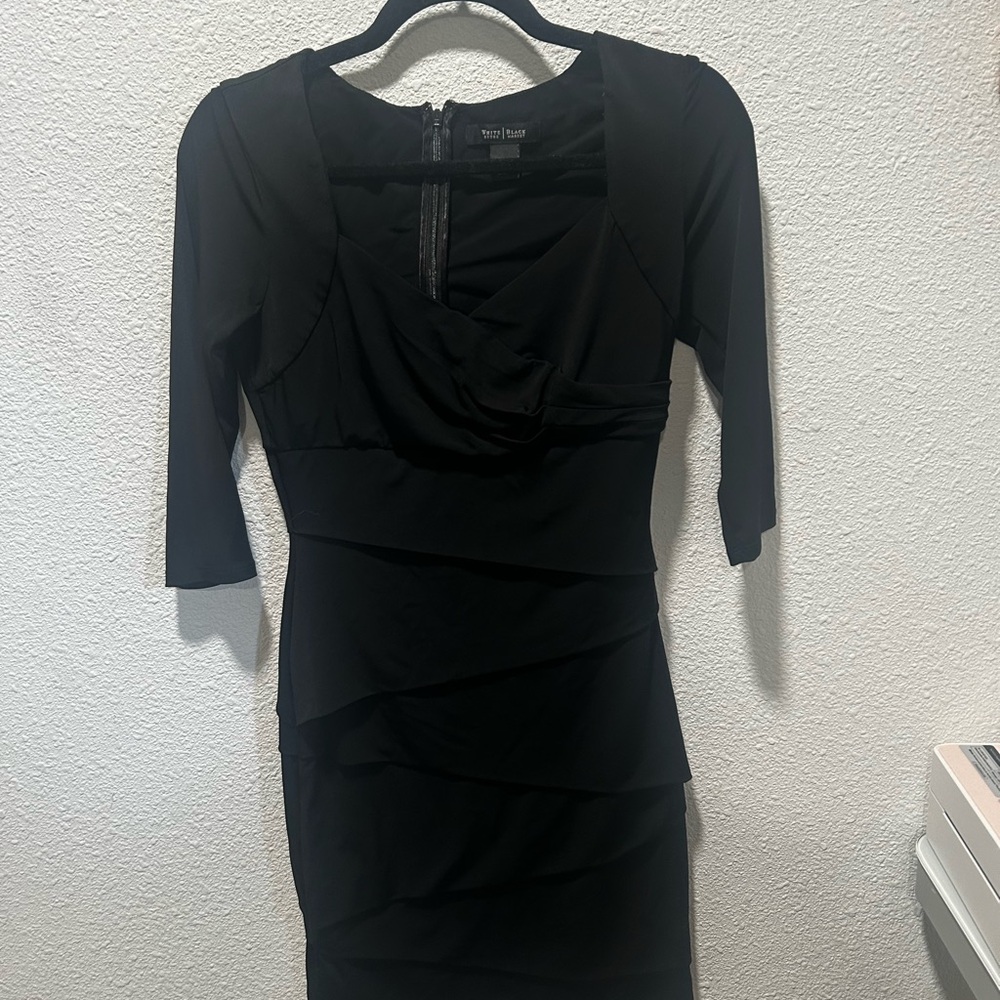 White House Black Market Black Long Sleeve Dress